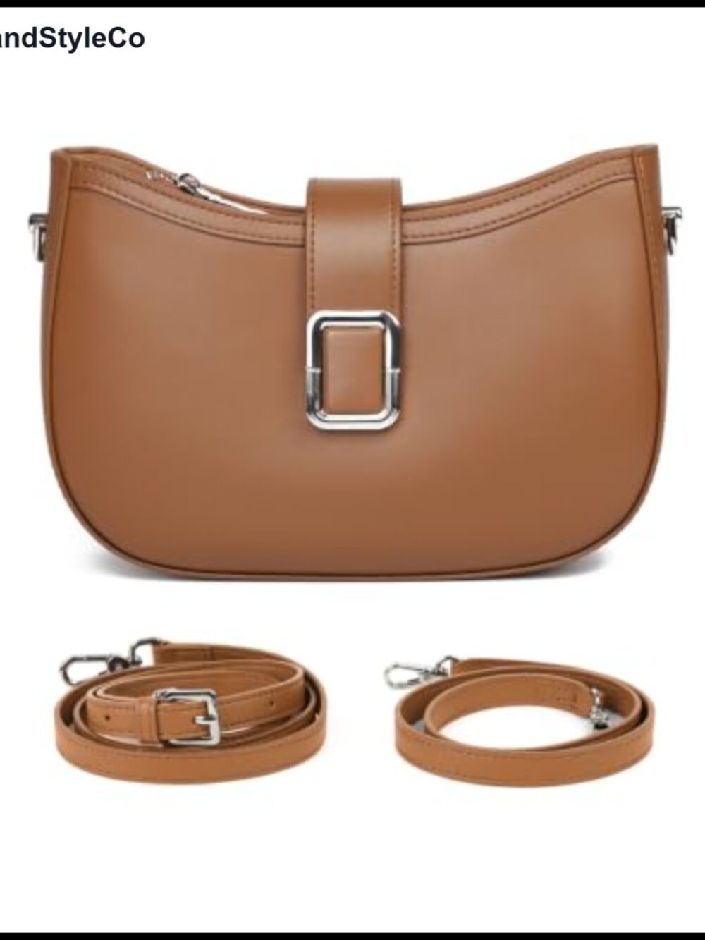 Genuine Leather Crossbody Shoulder Bag Women Purse Handbag 2 Straps